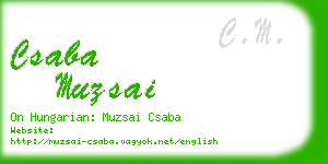 csaba muzsai business card